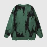 Vintage Distressed Color-Block Strickpullover